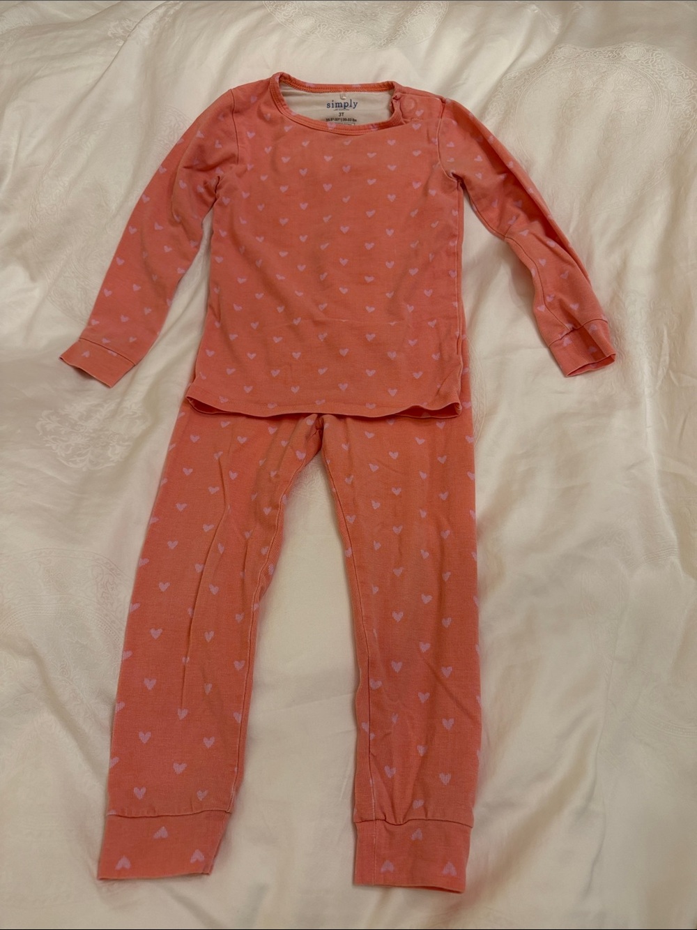 Simply Magnetic Me Coral Pink Heart-Print Pajama Set